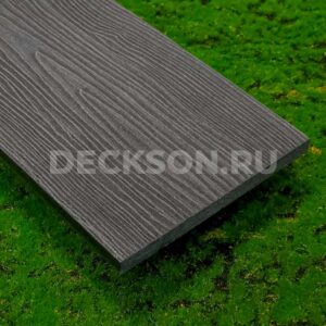 Фото слева заборной доски из дпк Decking Feel, цвет - графит, сторона 2